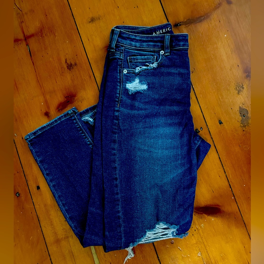 American Eagle Distressed Straight Leg Jeans